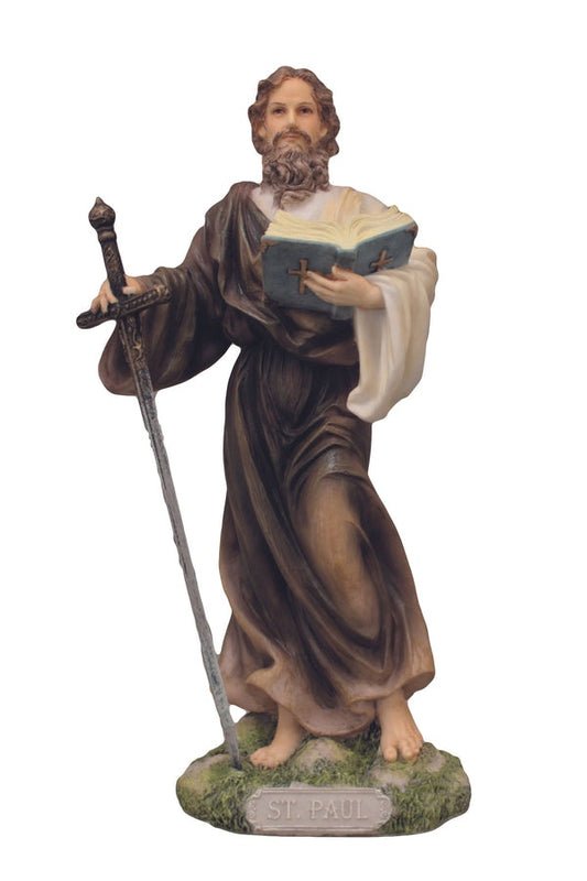 St. Paul in fully hand-painted color, Veronese Collection, 8" Statue