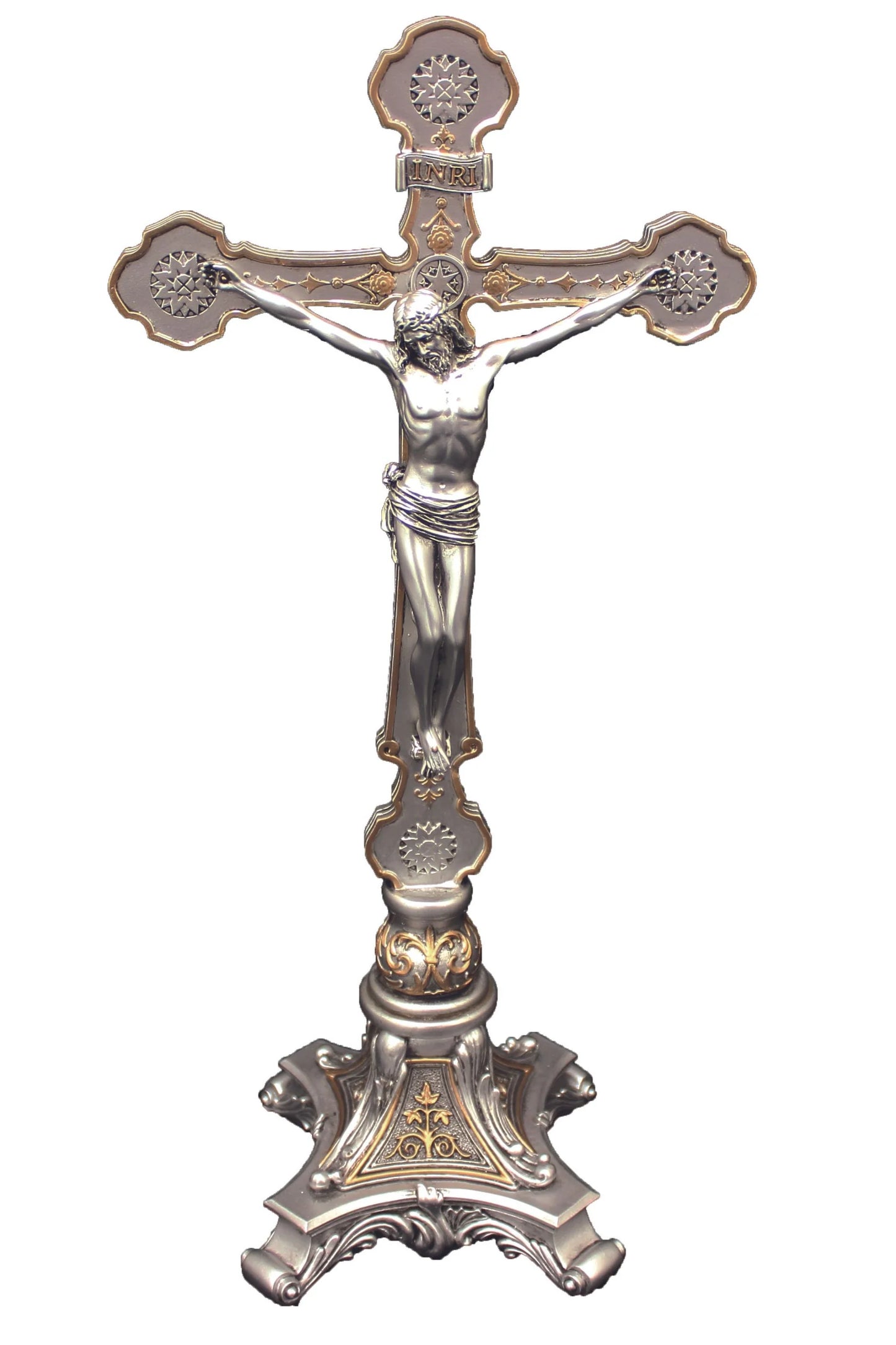 Ornate Standing Crucifix - 13" (Color Variants)