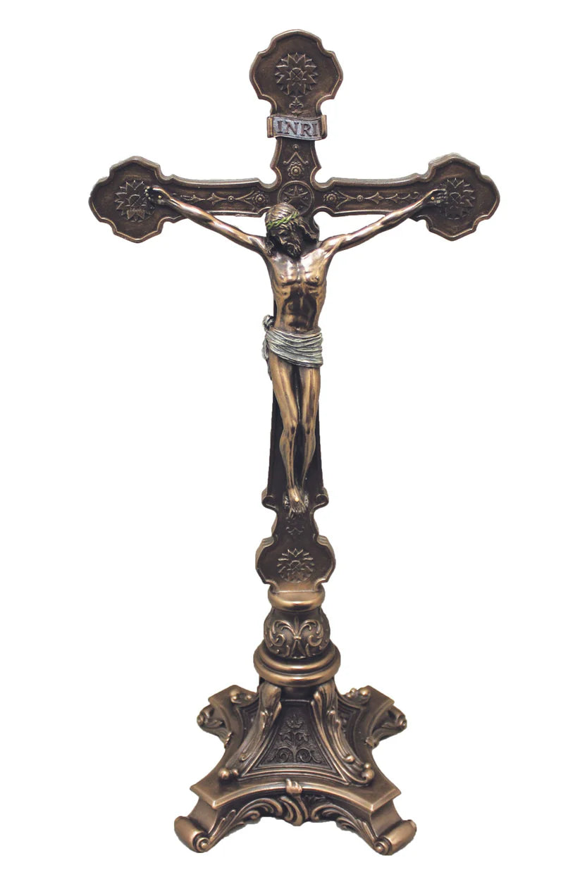 Ornate Standing Crucifix - 13" (Color Variants)