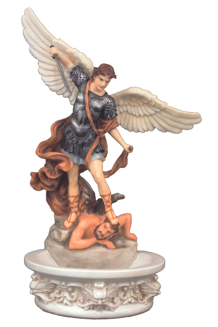 Hand-Painted St. Michael Holy Water Font