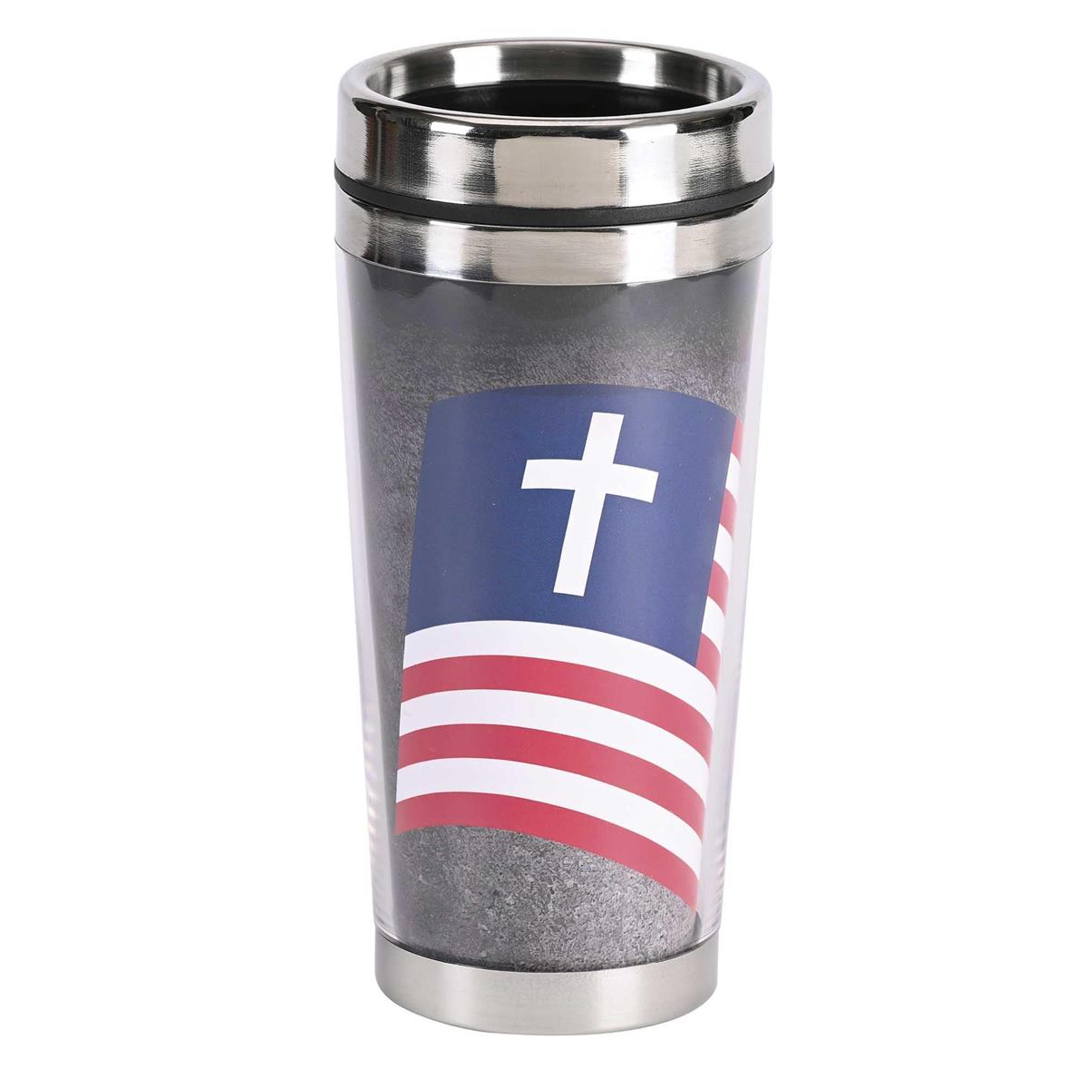 Blessed Is The Nation Flag Travel Mug