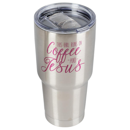 "This Girl Runs on Coffee and Jesus" Tumbler