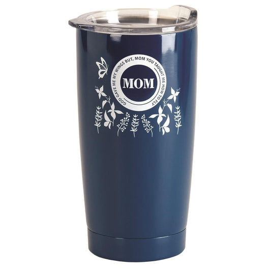 Mom "Butterfly Wings" - Stainless Steel Navy Tumbler