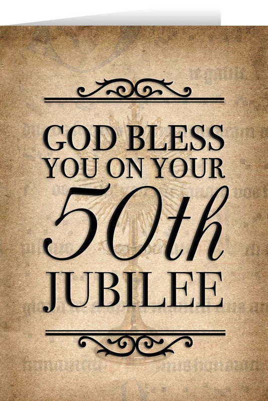 " God Bless You On Your 50th Jubilee " Greeting Card