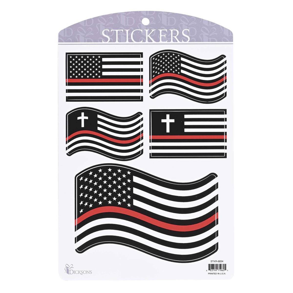 Red Line Flag Stickers