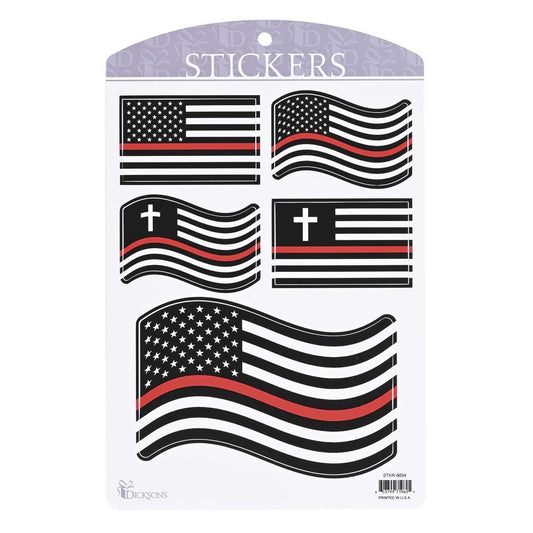 Red Line Flag Stickers