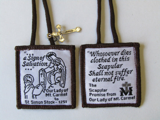 Our Lady of Mount Carmel Brown Wool Scapular