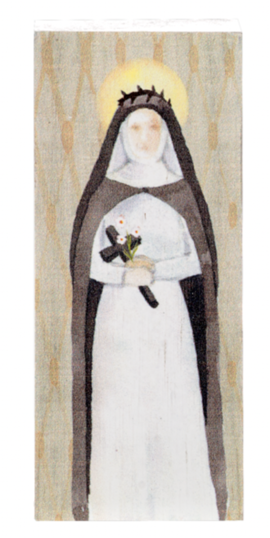 St. Catherine Of Siena Block With Biography On Back - Patron Saint Of Nurses