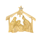 Nativity Lapel Pin with Austrian Crystal, Gold Plated