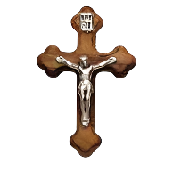 Olive Wood Crucifix Cord Necklace