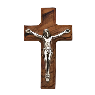 Olive Wood Crucifix Cord Necklace