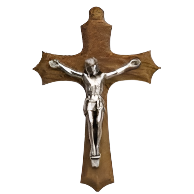 Olive Wood Crucifix Cord Necklace