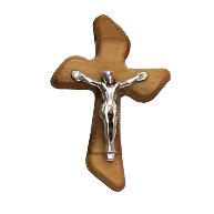 Olive Wood Crucifix Cord Necklace