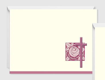 Blank Greeting Cards with Cross, Assorted Colors