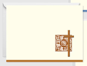 Blank Greeting Cards with Cross, Assorted Colors