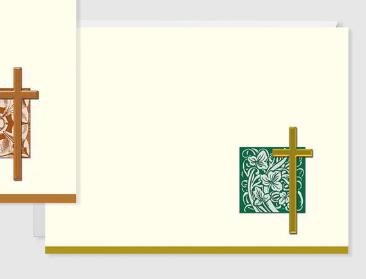 Blank Greeting Cards with Cross, Assorted Colors