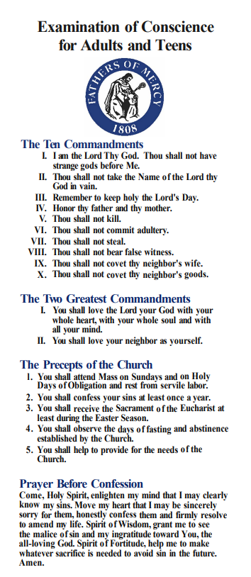 Examination of Conscience for Adults and Teens - Pamphlet