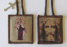 Holy Face Brown Wool Scapular