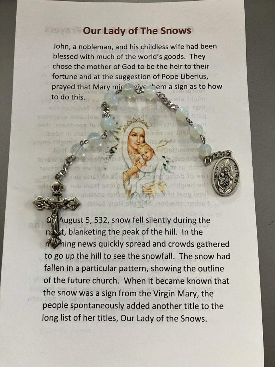 Our Lady of Snows Chaplet
