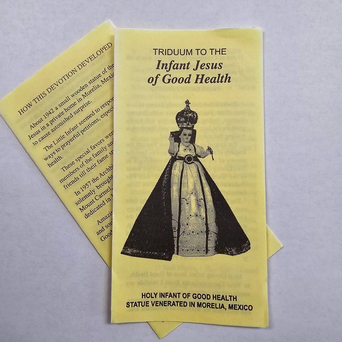 Tridium to the Infant Jesus of Good Health - Pamphlet