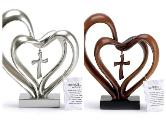 Entwined Hearts with Cross, Marriage Takes Three - 8"