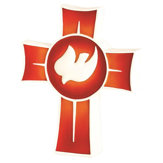 Confirmation Tabletop Cross with Holy Spirit Emblem and Prayer