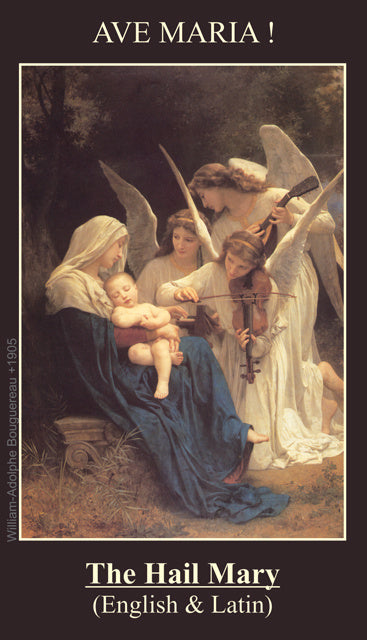 The Hail Mary in Latin and English - Holy Card