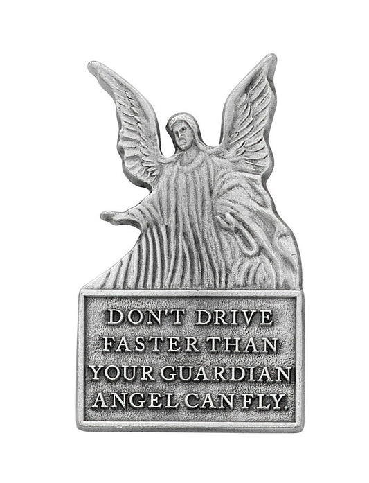 Guardian Angel Visor Clip - "Don't Drive Faster Than Your Guardian Angel Can Fly"