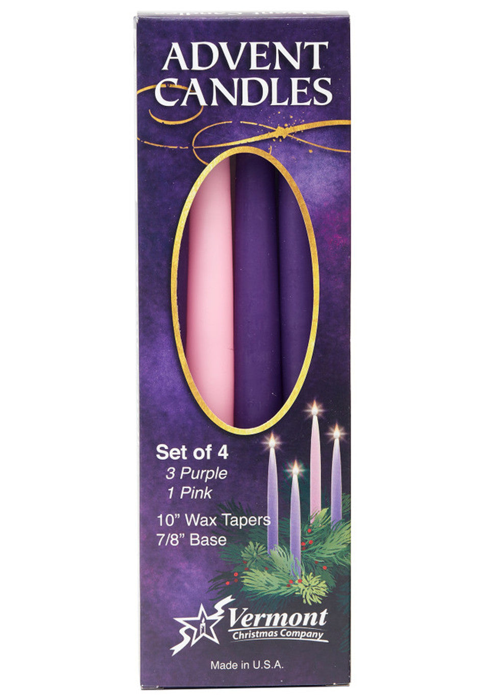 Advent Candles Set - 10" Taper