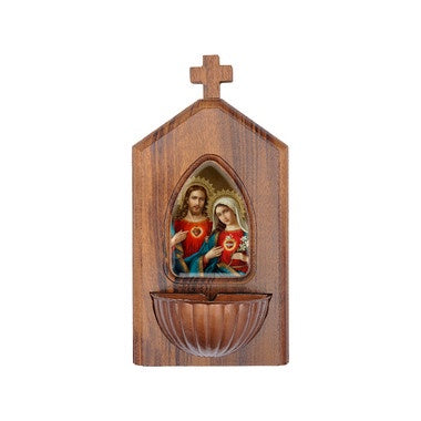 Walnut Sacred Heart and Immaculate Heart Holy Water Font