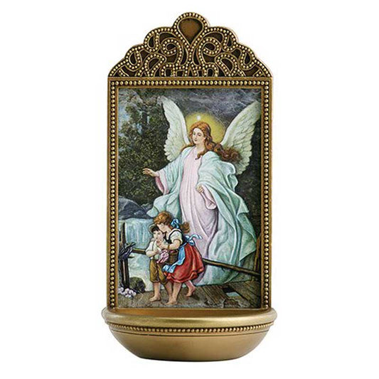 Guardian Angel Holy Water Font - 6"