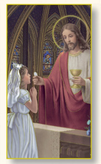 First Communion Girl - Holy Card