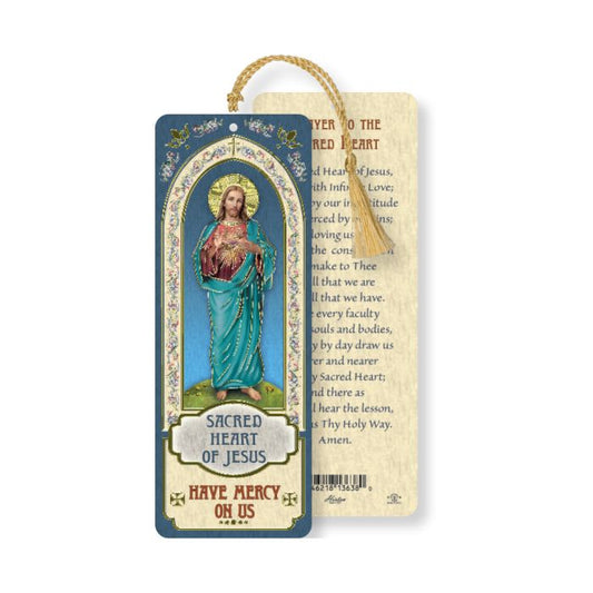 Sacred Heart of Jesus Laminated Bookmark with Tassel