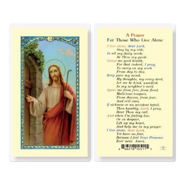 A Prayer for those who live alone Holy Card