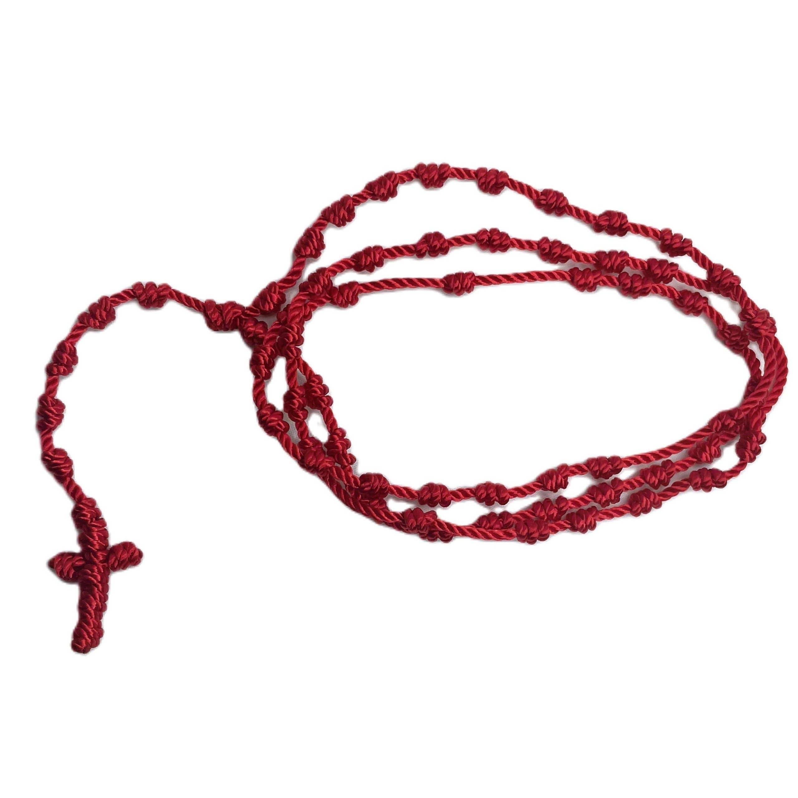 Rope Rosary, Red – St. Anthony's Catholic Gift Shop