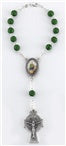 ST. PATRICK GLASS BEAD AUTO ROSARY