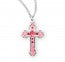 Pink Enamel Latin Cross,  Sterling Silver - S3768PK