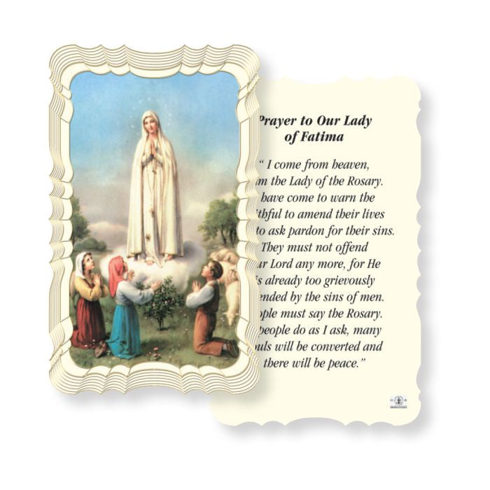 Prayer to Our Lady of Fatima Holy Card