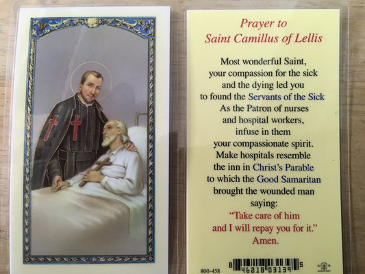 St. Camillus of Lellis - Holy Card