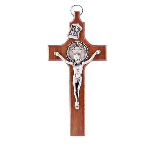 Walnut Communion Crucifix 6"