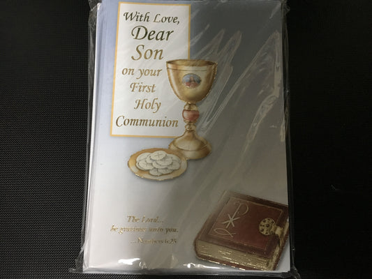 “With Love Dear Son on your First Holy Communion” - Card