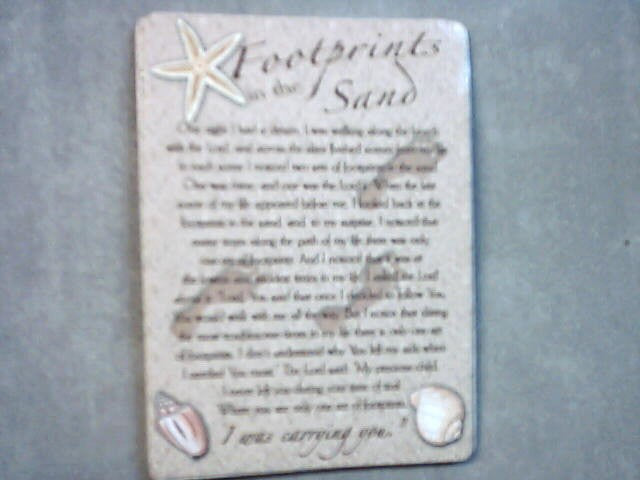 Footprints in the sand prayer card