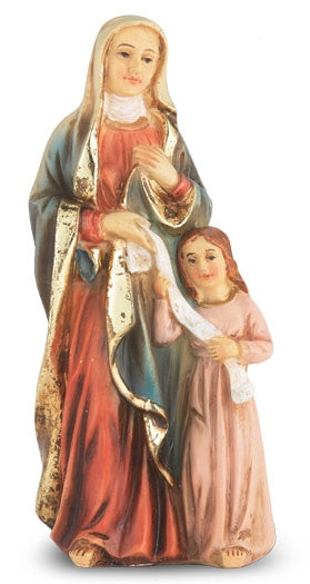 St. Anne - Mother of Mary - Hand Painted Solid Resin Statue