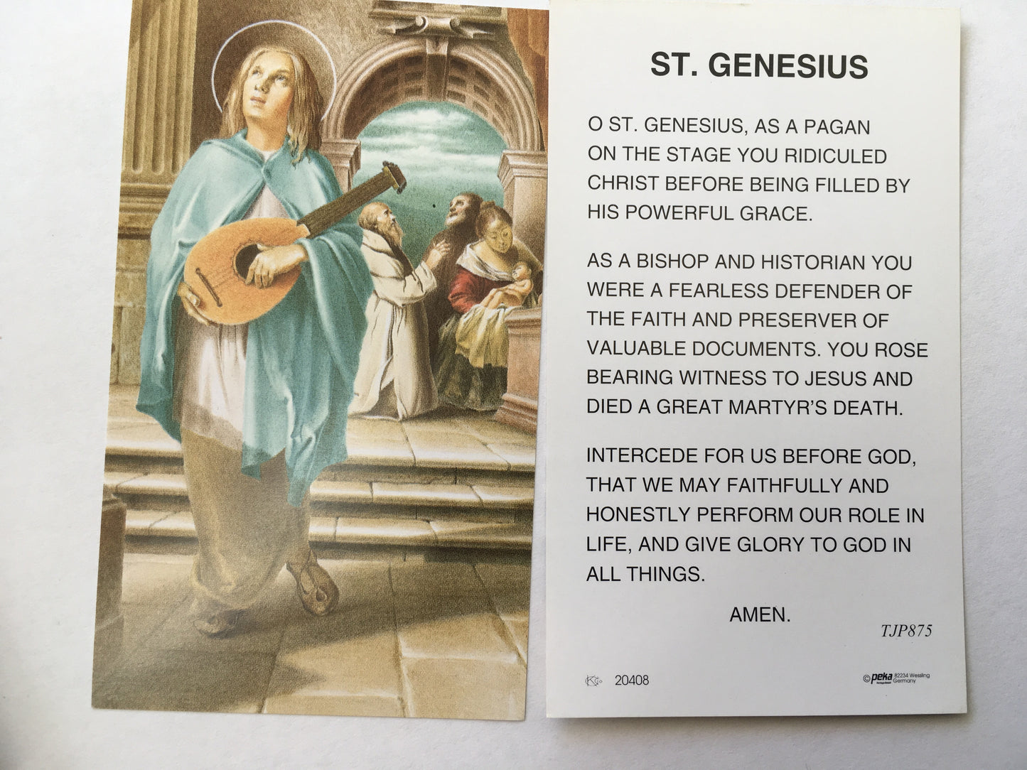 St. Genesius - Holy Card (Limited)