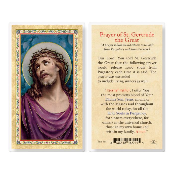 Prayer of Saint Gertrude The Great Holy Card