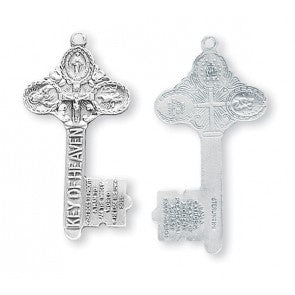 Key to Heaven sterling silver double sided medal with 18 inch stainless steel chain