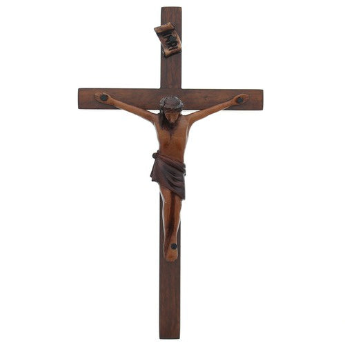 Mahogany Wall Crucifix 8”