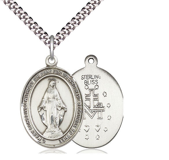 Miraculous Medal Large, Sterling Silver - 7078