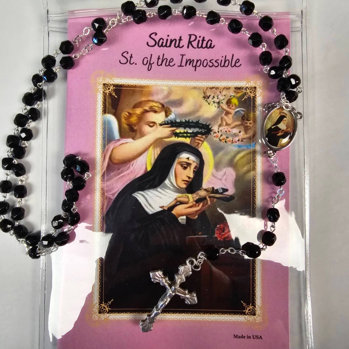 St. Rita of Cascia Rosary with Photo Center
