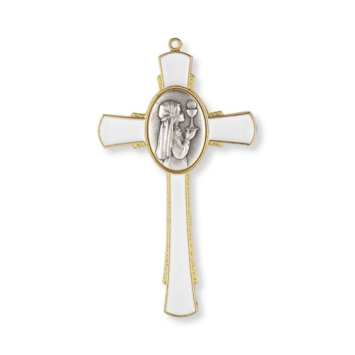 White and Gold Communion Wall Cross